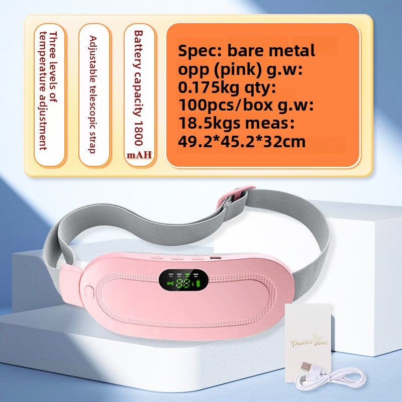 Vibrating hot compress lumbar support and abdominal massage device
