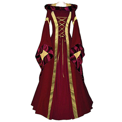 Victorian Hooded Bell Sleeve Medieval Dress