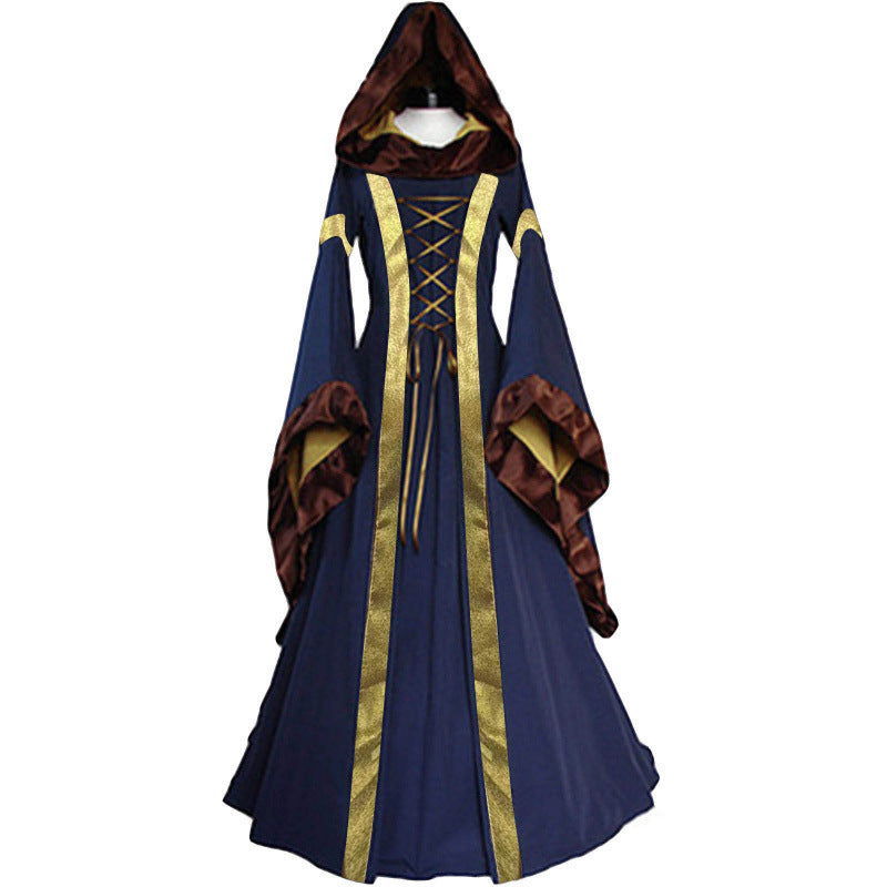 Victorian Hooded Bell Sleeve Medieval Dress