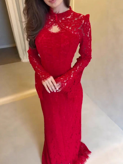 Victorian Style Lace Long Sleeve Dress