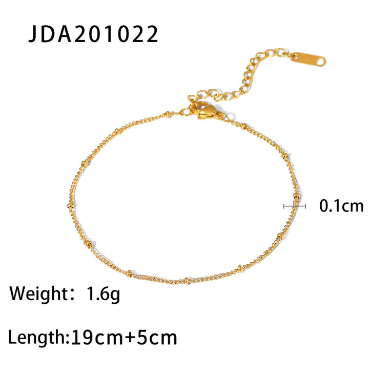 Vintage 18K Gold Plated Cross Anklet