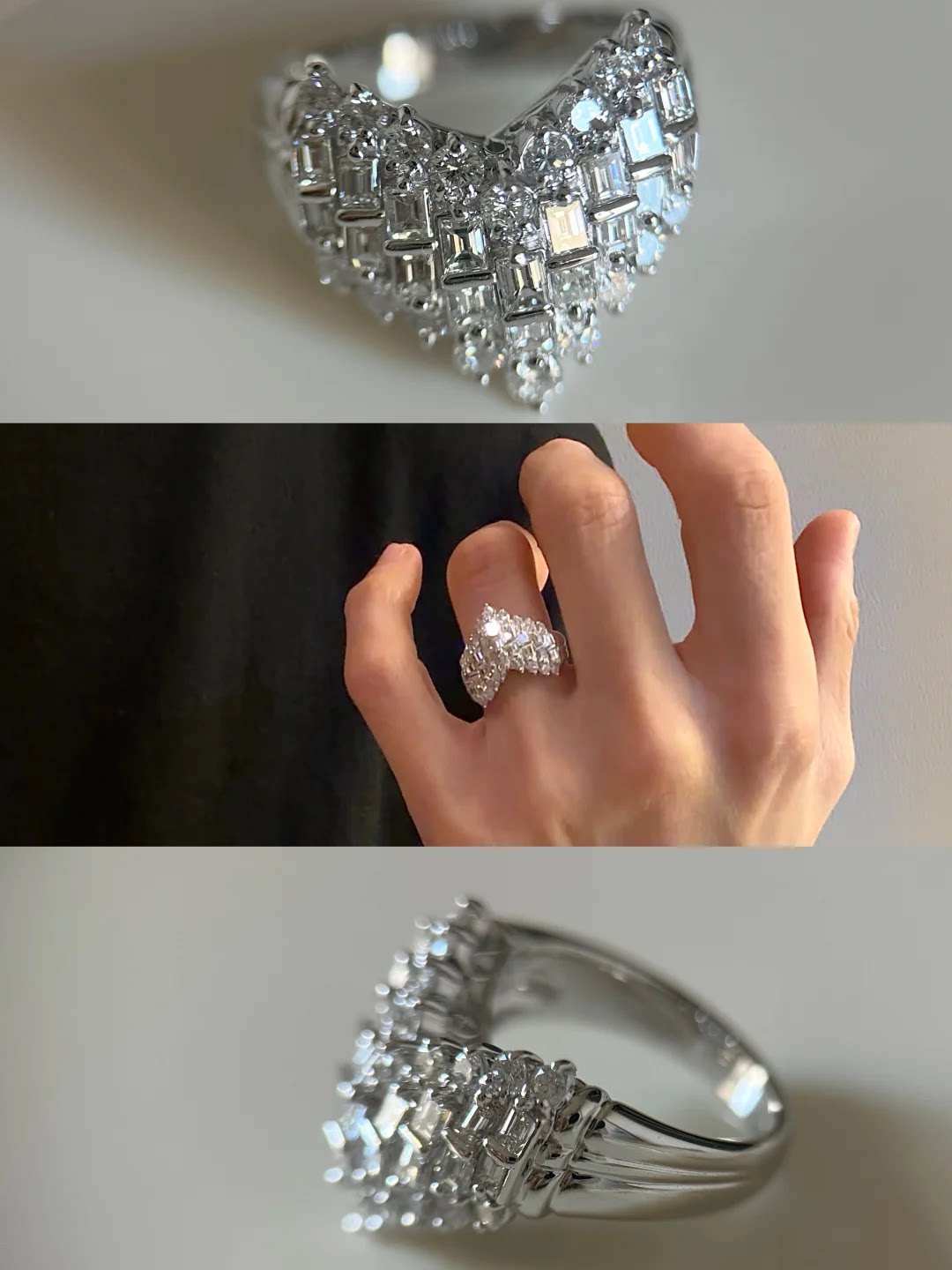 Vintage Adjustable Simulated Diamond Ring