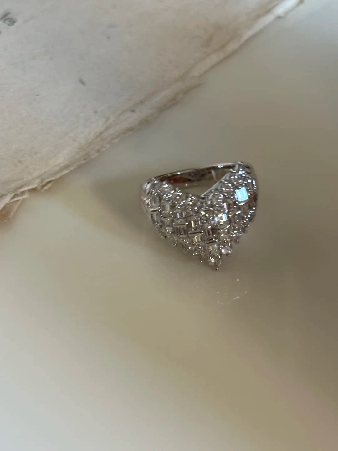 Vintage Adjustable Simulated Diamond Ring