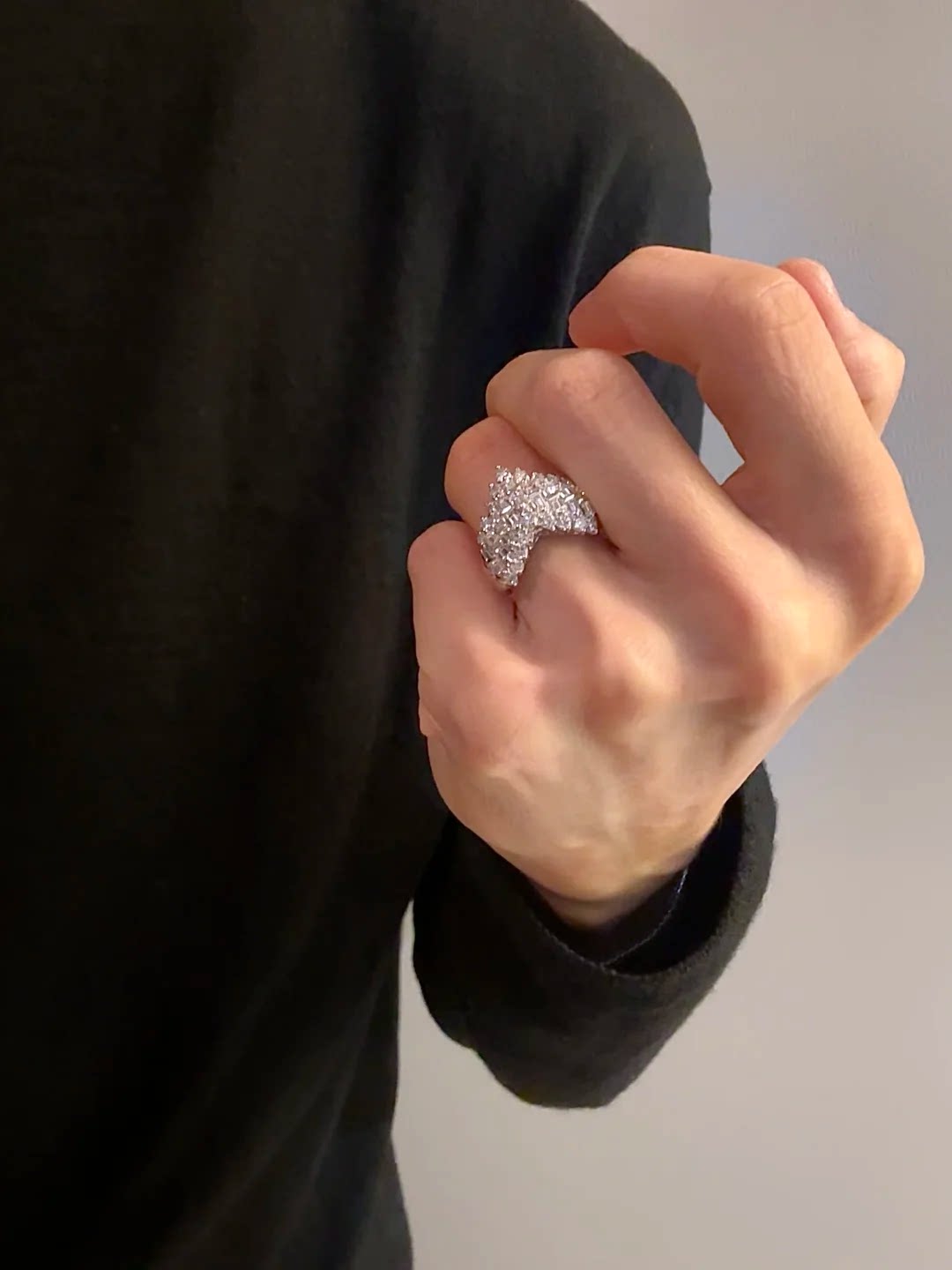 Vintage Adjustable Simulated Diamond Ring
