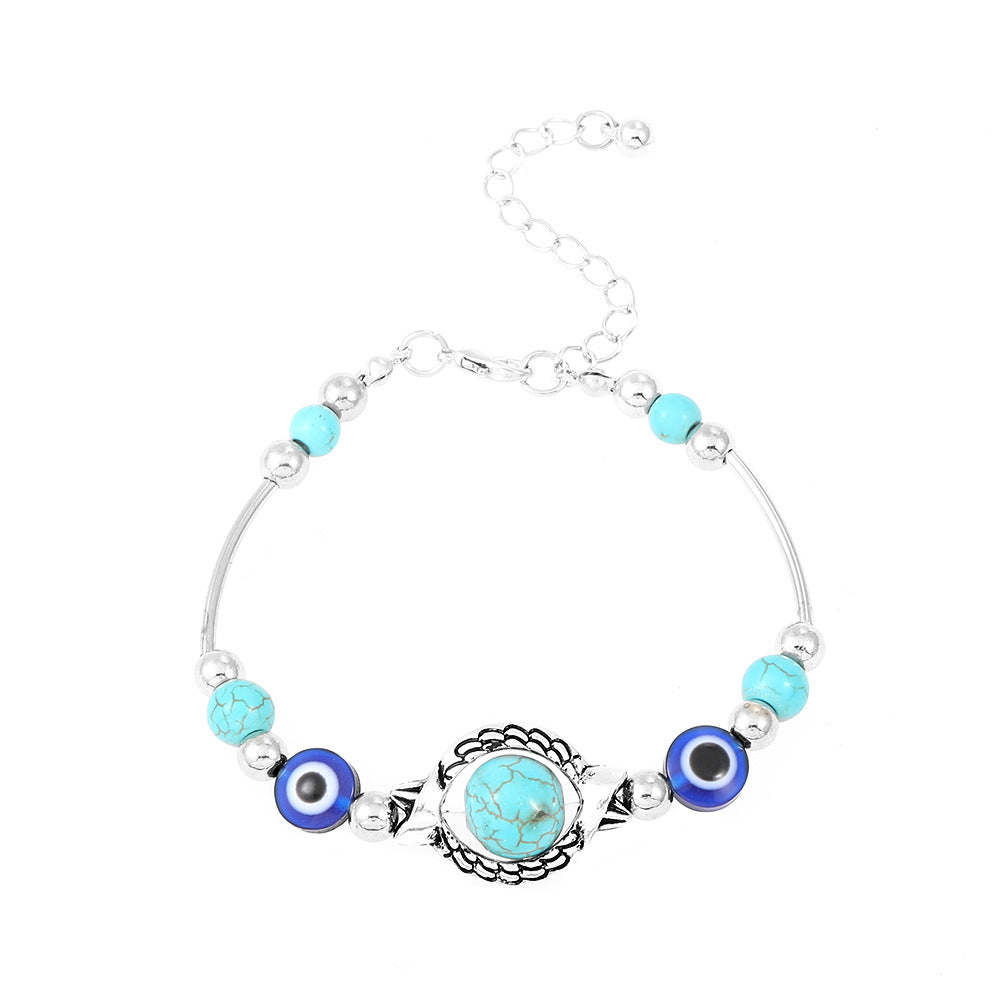 Vintage Alloy Bracelet with Butterfly and Turtle Designs