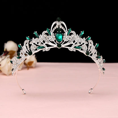 Vintage Baroque Alloy Bride Tiara Crown with Crystal