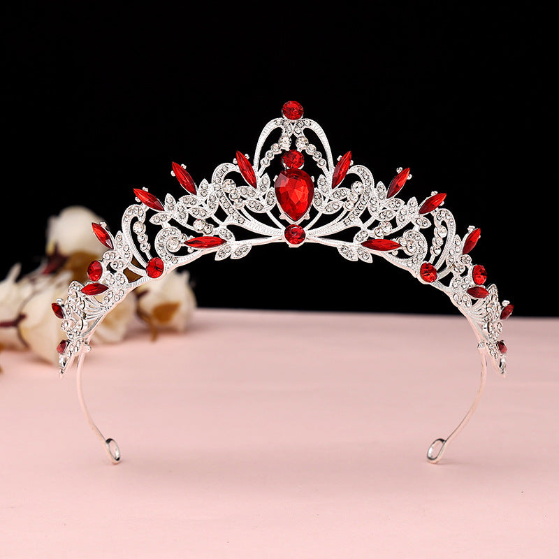 Vintage Baroque Alloy Bride Tiara Crown with Crystal
