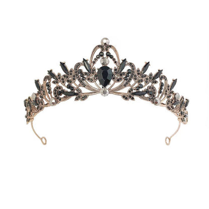 Vintage Baroque Alloy Bride Tiara Crown with Crystal