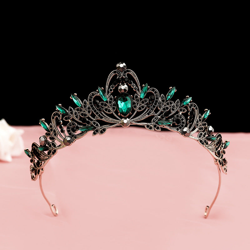 Vintage Baroque Alloy Bride Tiara Crown with Crystal
