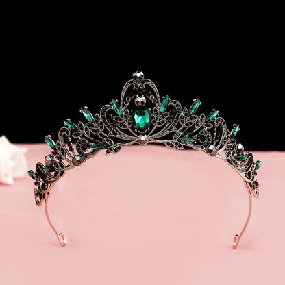 Vintage Baroque Alloy Bride Tiara Crown with Crystal