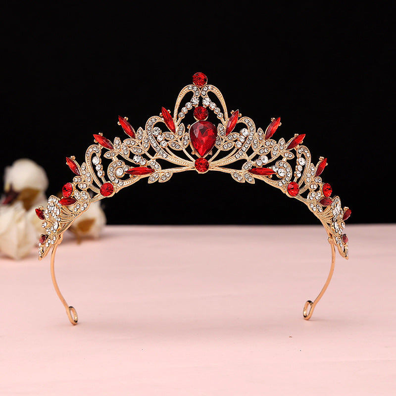 Vintage Baroque Alloy Bride Tiara Crown with Crystal