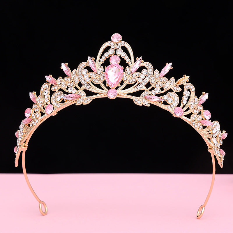 Vintage Baroque Alloy Bride Tiara Crown with Crystal