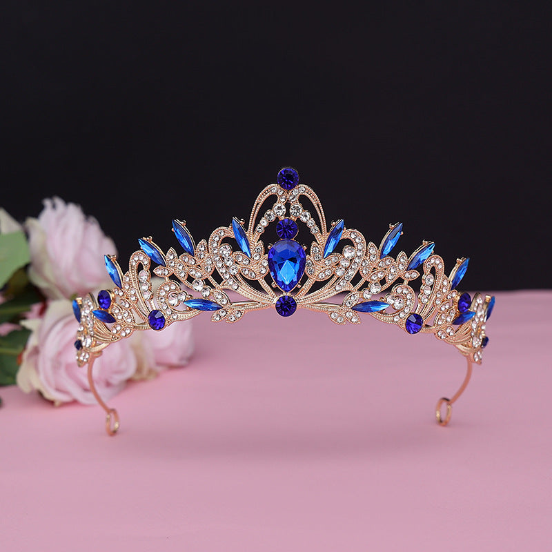 Vintage Baroque Alloy Bride Tiara Crown with Crystal