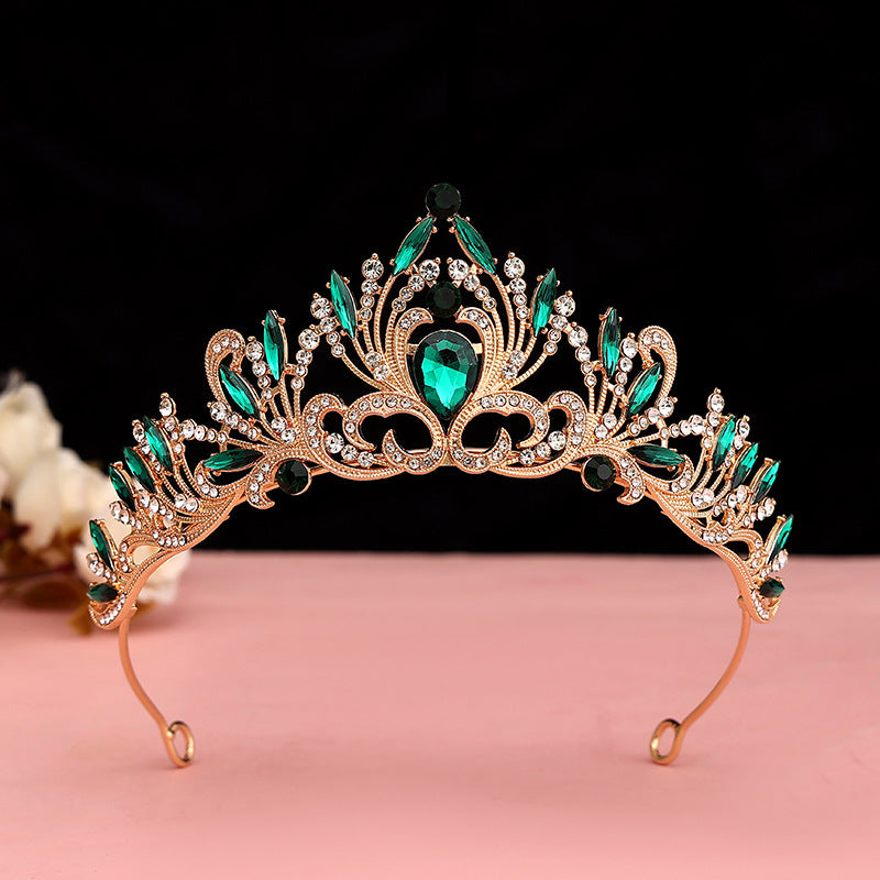 Vintage Baroque Alloy Bride Tiara Crown with Crystal