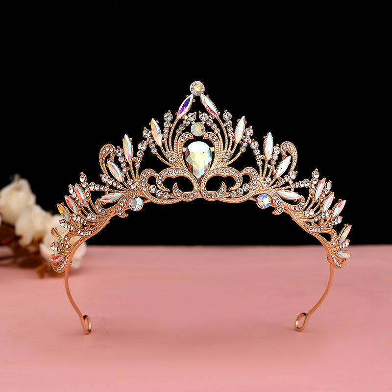 Vintage Baroque Alloy Bride Tiara Crown with Crystal