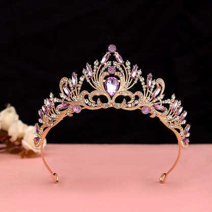 Vintage Baroque Alloy Bride Tiara Crown with Crystal