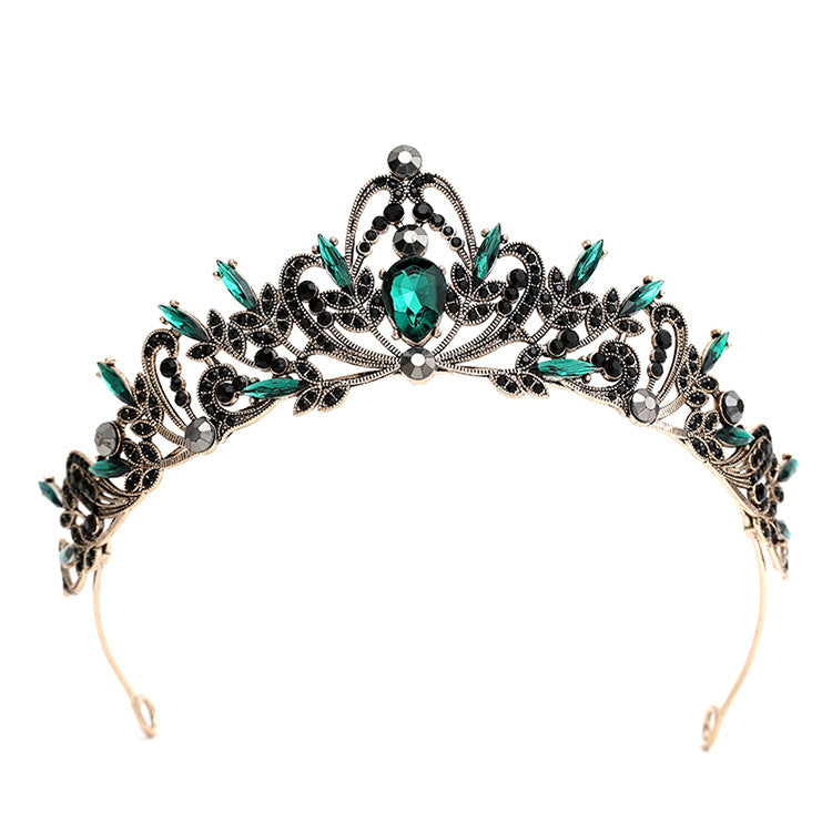 Vintage Baroque Alloy Bride Tiara Crown with Crystal