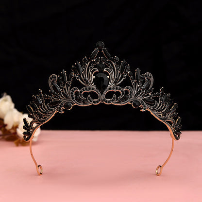 Vintage Baroque Alloy Bride Tiara Crown with Crystal