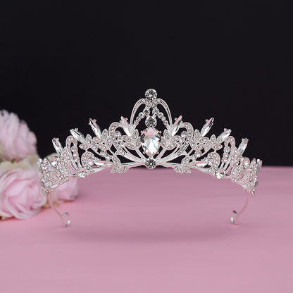 Vintage Baroque Alloy Bride Tiara Crown with Crystal