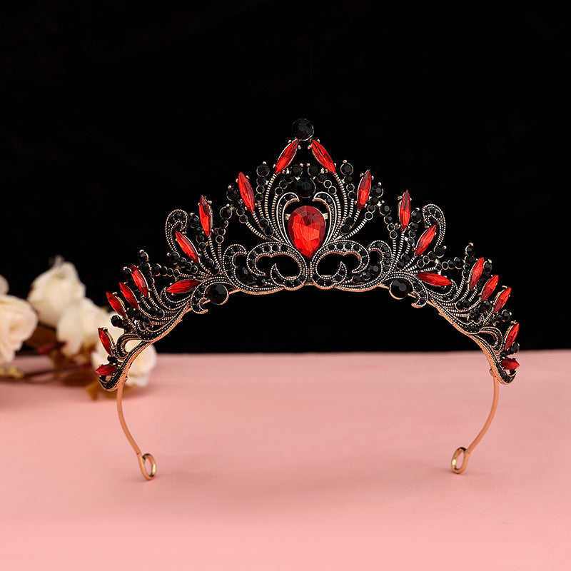 Vintage Baroque Alloy Bride Tiara Crown with Crystal
