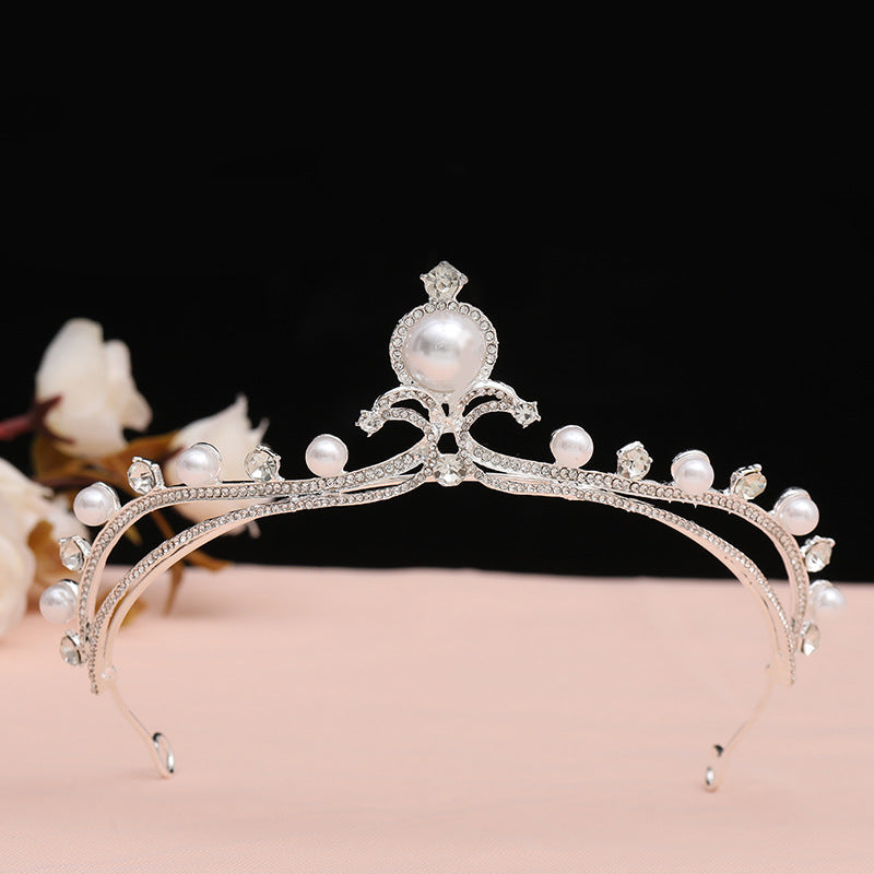 Vintage Baroque Alloy Bride Tiara Crown with Crystal