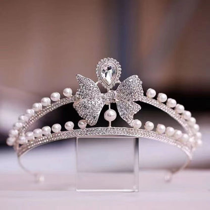 Vintage Baroque Alloy Bride Tiara Crown with Crystal