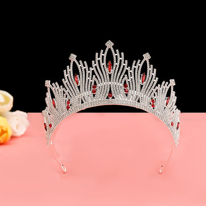 Vintage Baroque Alloy Bride Tiara Crown with Crystal
