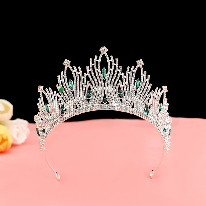 Vintage Baroque Alloy Bride Tiara Crown with Crystal