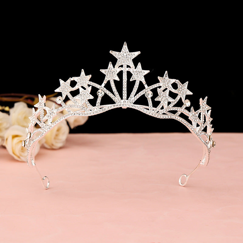 Vintage Baroque Alloy Bride Tiara Crown with Crystal