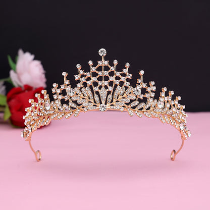 Vintage Baroque Alloy Bride Tiara Crown with Crystal