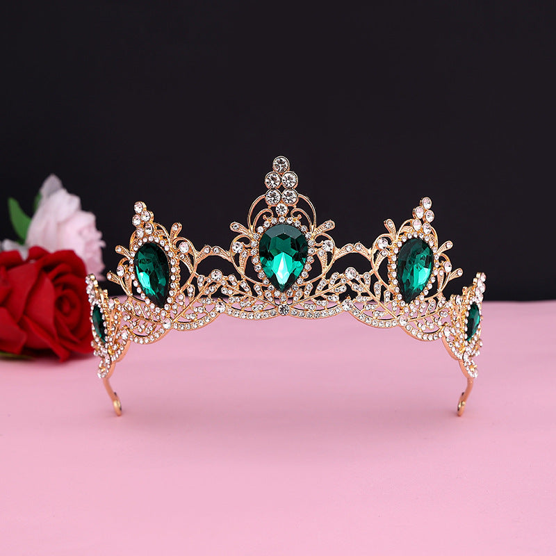Vintage Baroque Alloy Bride Tiara Crown with Crystal