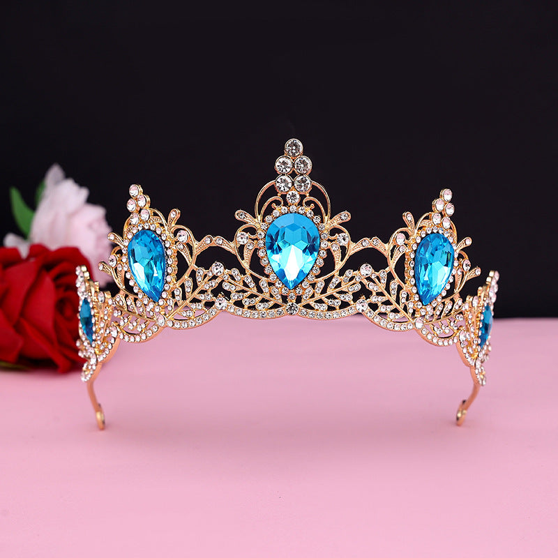 Vintage Baroque Alloy Bride Tiara Crown with Crystal