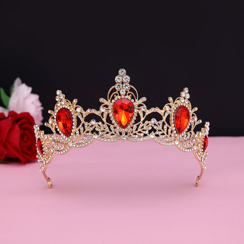 Vintage Baroque Alloy Bride Tiara Crown with Crystal