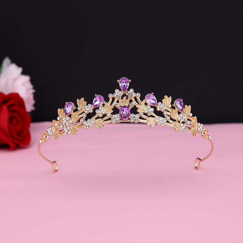 Vintage Baroque Alloy Bride Tiara Crown with Crystal