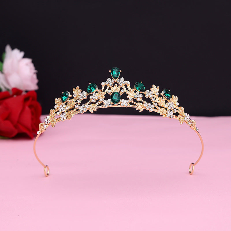 Vintage Baroque Alloy Bride Tiara Crown with Crystal