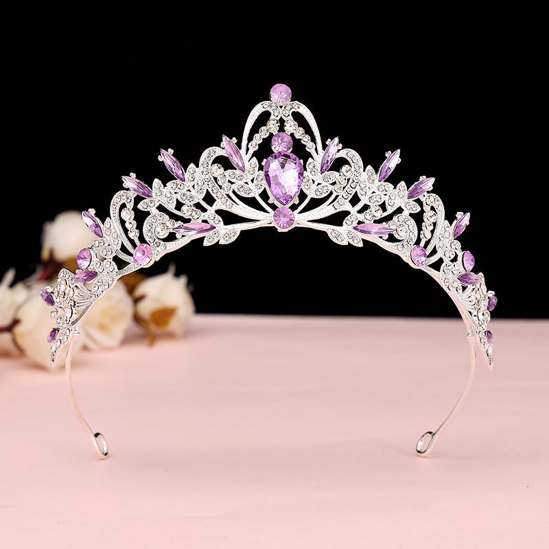 Vintage Baroque Alloy Bride Tiara Crown with Crystal