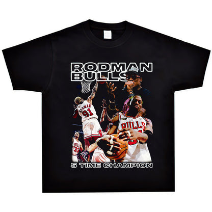 Vintage Basketball Player Print Cotton T-Shirt
