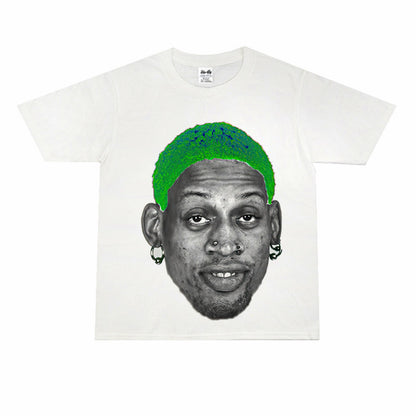 Vintage Basketball Player Print Cotton T-Shirt