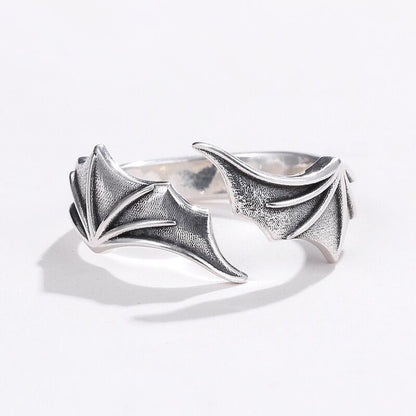 Vintage Bat Wing Silver Plated Ring