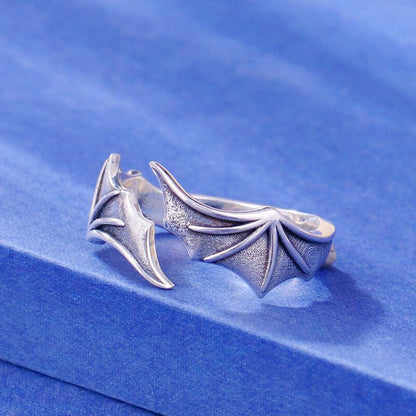 Vintage Bat Wing Silver Plated Ring