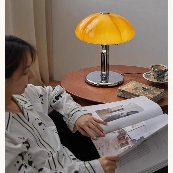 Vintage Bauhaus Mushroom Table Lamp Rechargeable Bedside Lighting