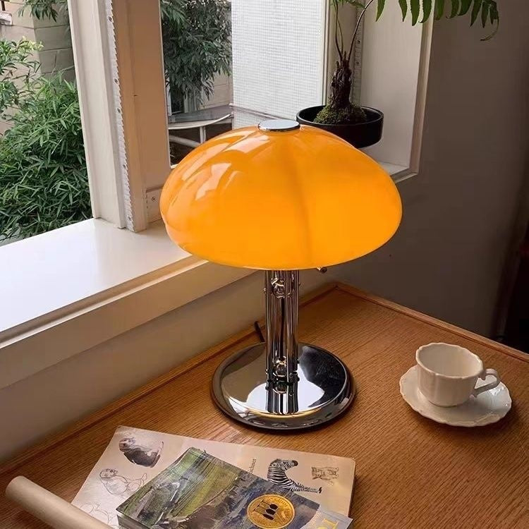 Vintage Bauhaus Mushroom Table Lamp Rechargeable Bedside Lighting