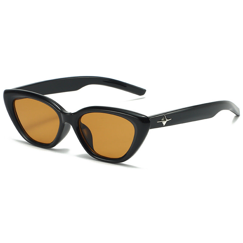 Vintage black round-framed sunglasses
