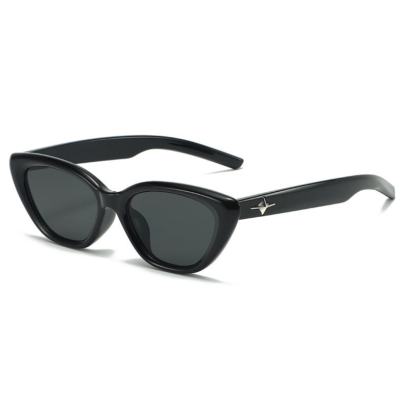 Vintage black round-framed sunglasses