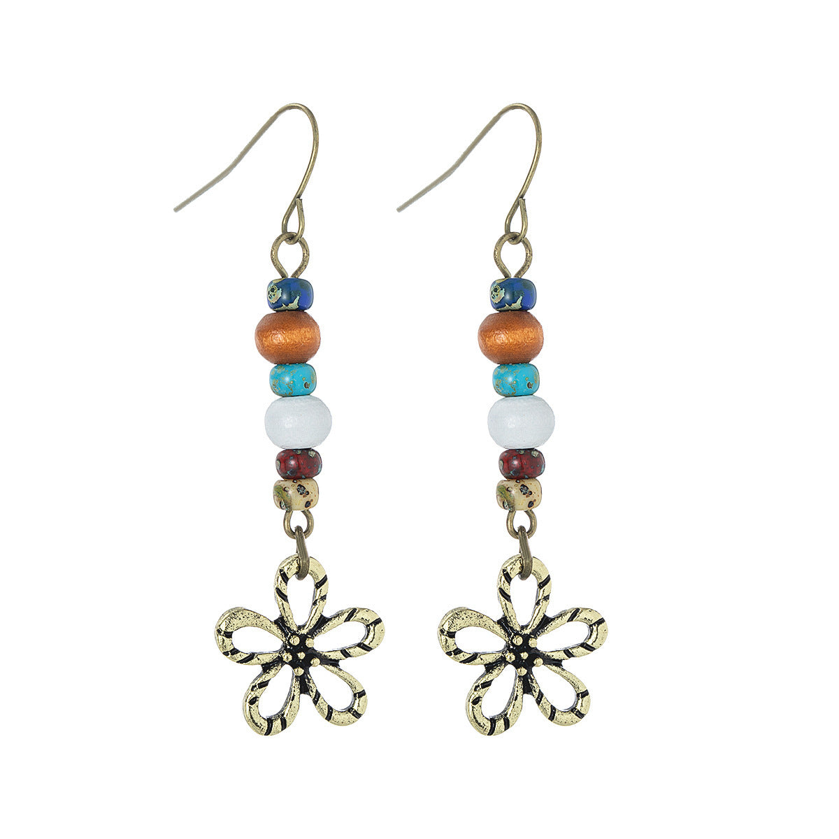 Vintage Bohemian Alloy Flower Bead Jewelry Set