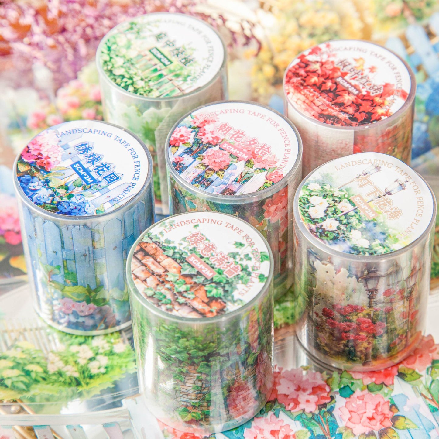 Vintage Botanical Pattern PET Sticker Tape