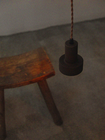 Vintage Brass Pendant Light in Wabi-Sabi Style