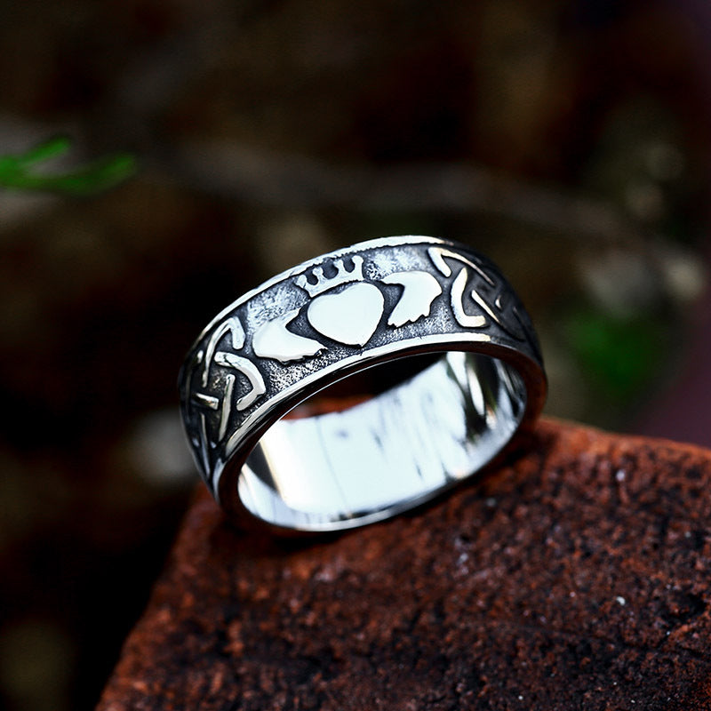 Vintage Celtic Knot Titanium Steel Men's Ring