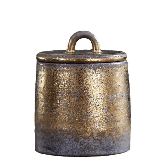 Vintage Ceramic Tea Storage Container with Sealed Lid