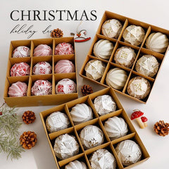 Antique Gold 8cm 9 Christmas Balls